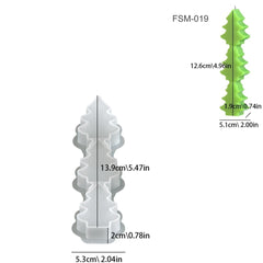 Three-Christmas Tree Pillar Candle Mold
