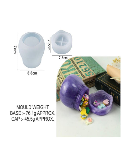 Jars with Lid Silicone Molds for Resin Epoxy Casting, Bottle Resin Molds Storage Box, Candy Container, Candle Holder, Flower Pot, DIY Craft Home Decor