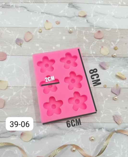 HBR3906 6  CAVITY  FLOWER  CANDLE MOULD