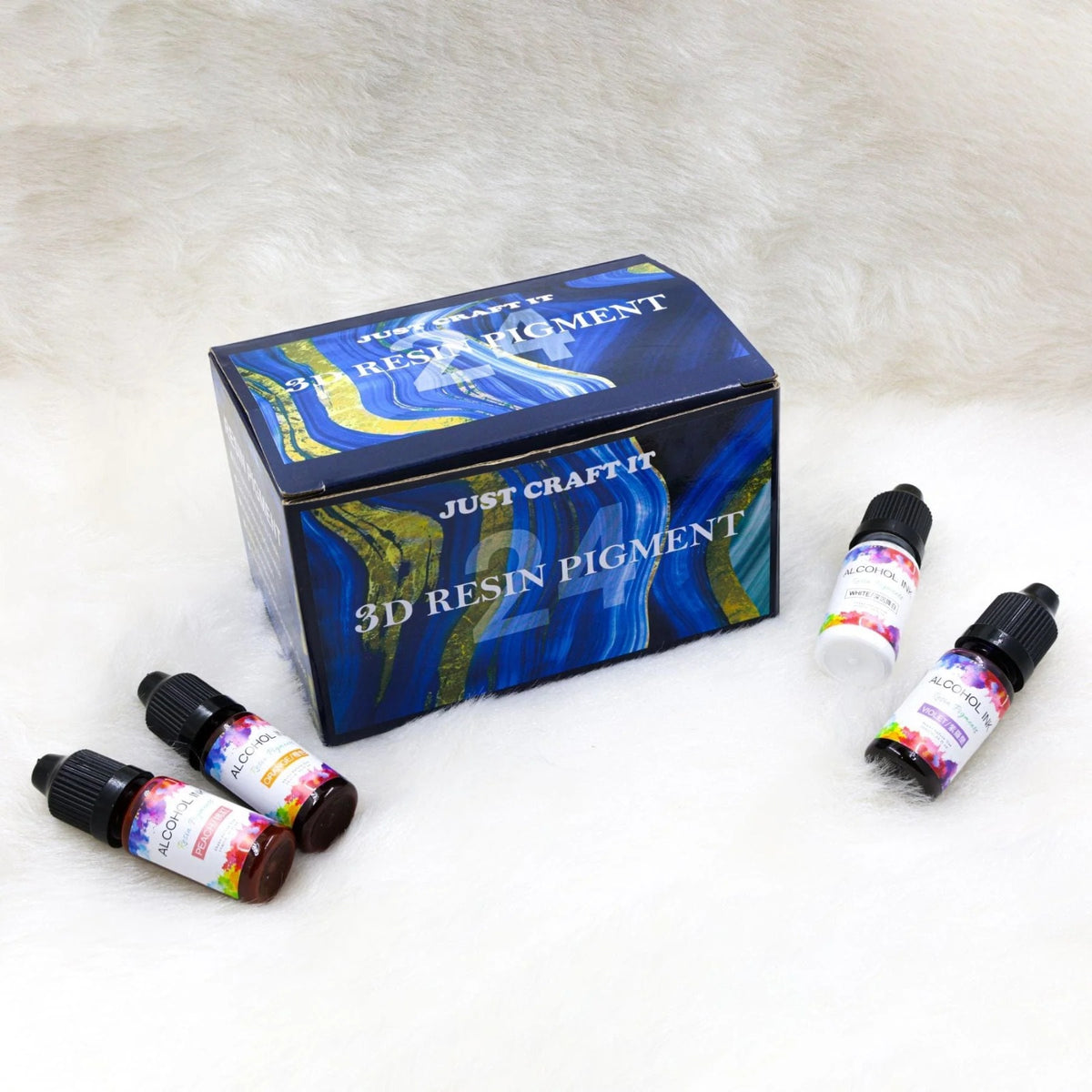 24-Color Alcohol Ink Set – High-Concentrated Ink for Epoxy Resin, Petri Dish Art & Multi-Purpose Crafting