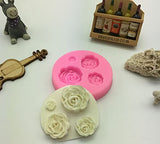 4 cavity  rose 3d flower  candle  mould hbr3829