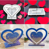 Center Hanging Heart Frame with Stand Mould/Mold | Multipurpose Silicone Mould Casting Mould Coaster Mould DIY Mould Epoxy Resin Mould Frame Mould Jewelry Pendant Mould Craft Mould - 1 PC