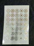 A5 Golden Embossed Sticker Sheet