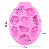 SM1428 8 Cavity Mixed Fruits Pineapple Strawberry & Watermelon Mould for DIY Concrete Art, Resin Crafts, Soap Making & Cake Making Silicone Mould