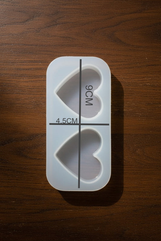 2  CAVITY  HEART  MOLD  ( HEART SIZE = 3.5CM X3CM DEEP = 8MM )