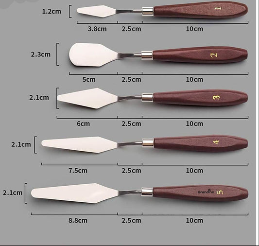 PALETTE  KNIVES  5PC  SET