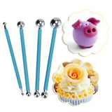 4 Pcs Modeling Ball Tools, 8 Ball Stainless Steel Dotting Modeling Tools