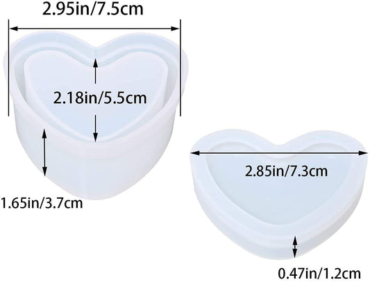 Heart Shape Gift | Storage Box Mould/Mold | Multipurpose Silicone Mould Casting Mould Coaster Mould DIY Mould