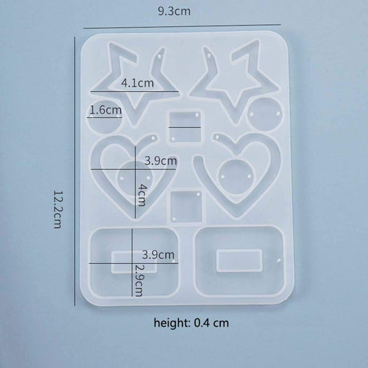 2PCS Earring Epoxy Resin Molds Fashion Jewelry Silicone Molds Drop Dangle Earring Mould