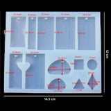 Multishape Earring Keychain Pandent silicon mold for Resin art cavity’s 13 shape