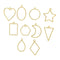 10 Pcs Assorted Open Metal Frame Pendants Bezels, Thick Hollow Pendant   ( GOLD )