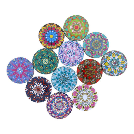 MANDALA  CANDLE  TIN  JAR  SET  OF  12 PC