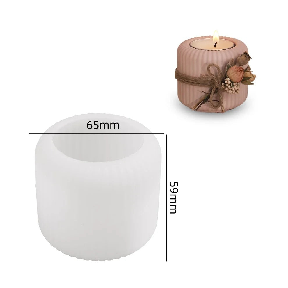 Striped Candlestick Silicone Mould SM1348