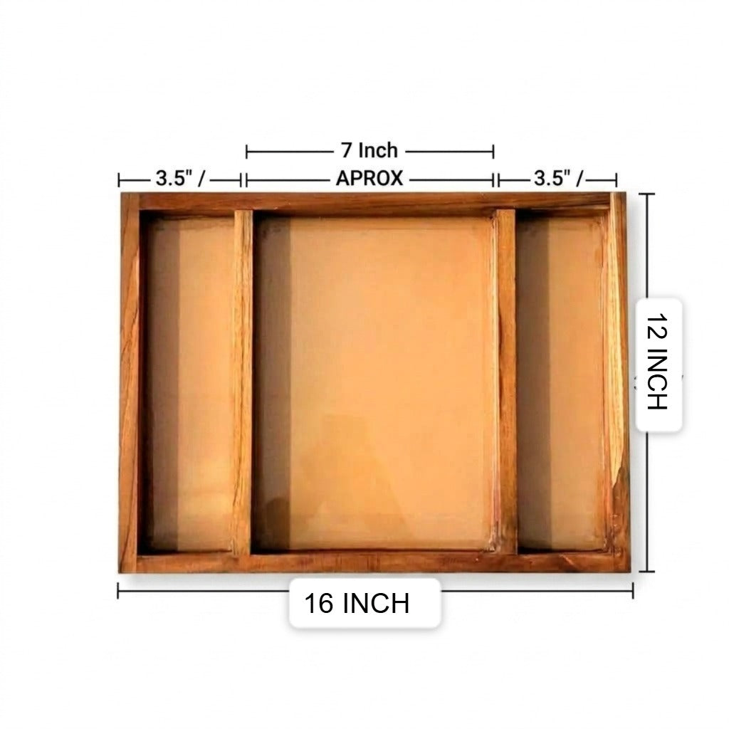 TEAK WOOD FRAME WITH ACRYLIC BASE 16X12" INCH