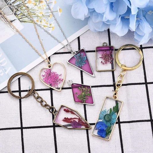 10 Pcs Assorted Open Metal Frame Pendants Bezels, Thick Hollow Pendant ( ROSE GOLD )