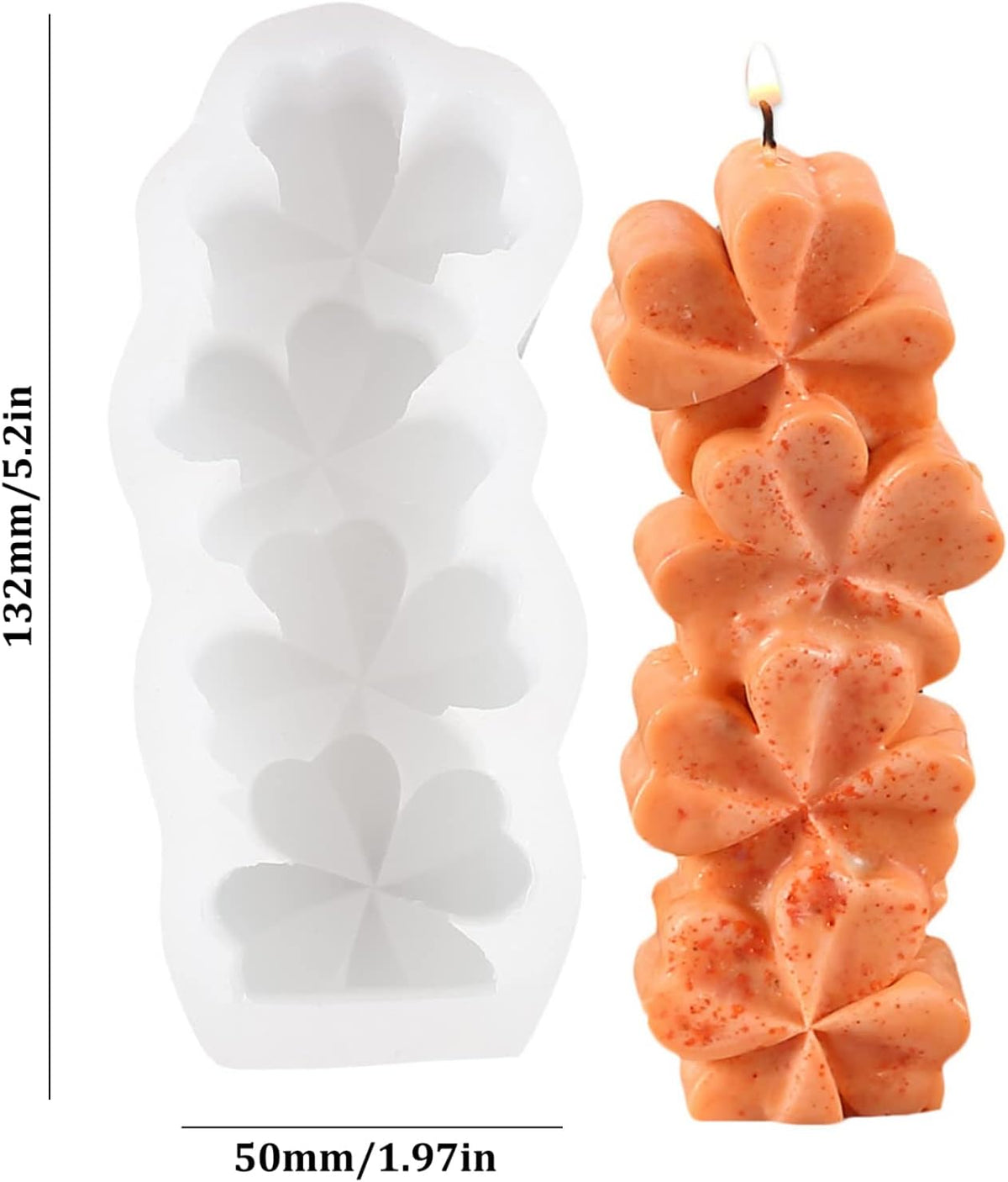 HBR1527 HEART CANDLE MOLD