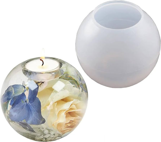 BALL  T Light Candle Holder  DIWALI Silicone Moulds for Resin (10.5x9.4) Cms.