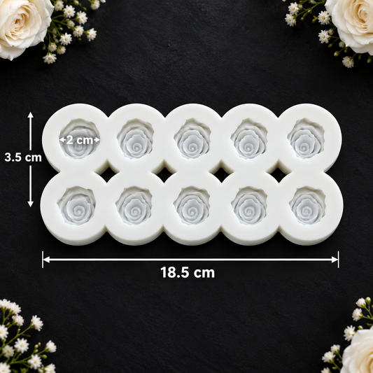 6644 10 cavity small rose mould
