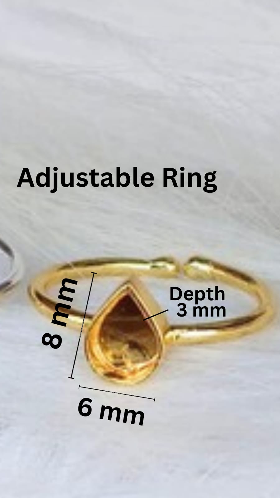 PLAIN TEAR DROP RING BAZEL