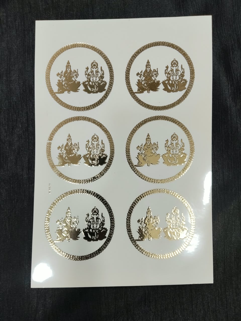 A5 laxmi ganesha embossed sticker sheet