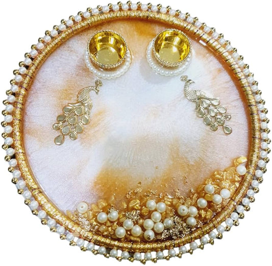 SMALL WHITE PEARL RING FOR RESIN  PLATTER AND  DECORATION  (PACK OF 10 PCS)    (1" INCH  )