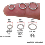 Stainless Steel Jump Rings Sets, Wire Jump Split Rings for Necklace Bracelet Earring...  30GM
