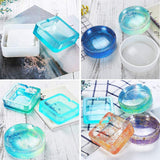 SQUARE Ashtray Molds for Resin Casting Resin Silicone Molds for Ashtray Square and Round Large Size Resin Art Molds
