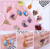 10 Pcs Assorted Open Metal Frame Pendants Bezels, Thick Hollow Pendant   ( GOLD )