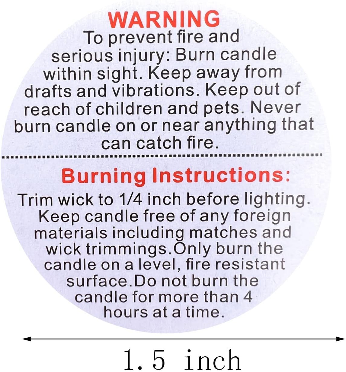 CANDLE INSTRUCTION TAPE