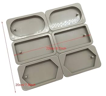 HBR3844 Candle Aroma Wax Tablet Silicone Mold F: 2 Rhombus 2 Rectangle 2 Oval