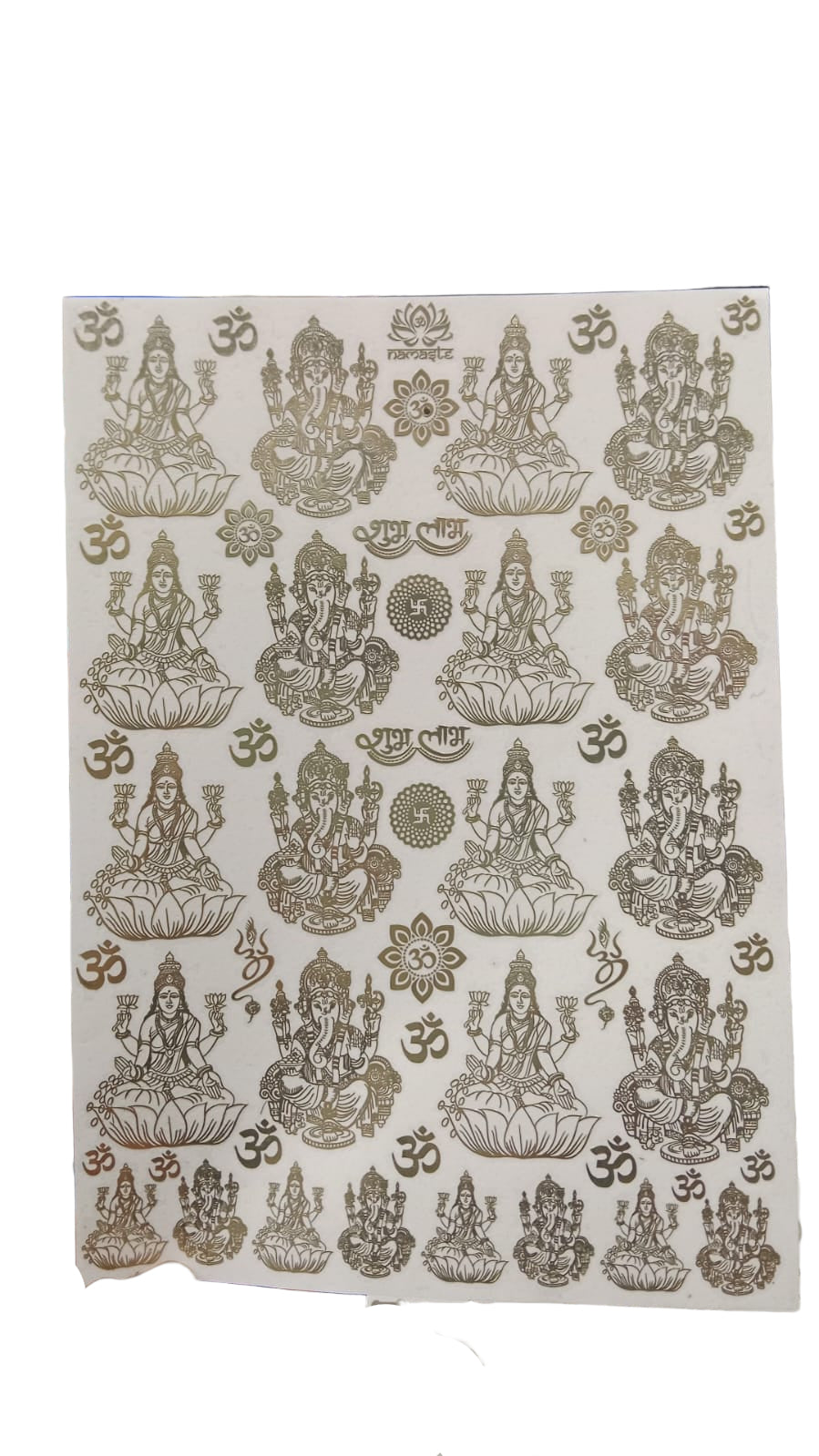 LAXMI  GANESHA METAL  STICKER  SHEET  A4 SIZE