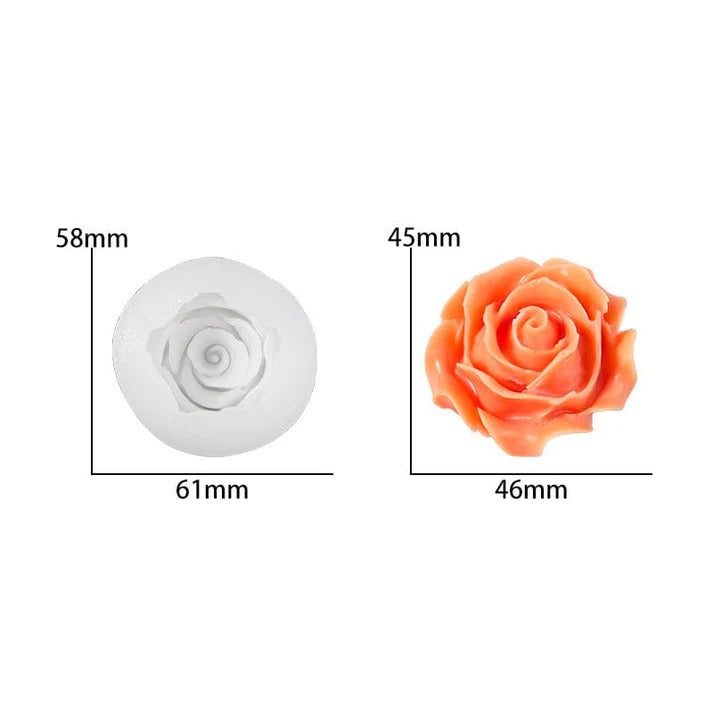 3D Rose Realistic Floral Candle Handmade Mould (hm01430