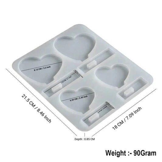 4  cavity  heart  mould/mold  for  small  photo  frame