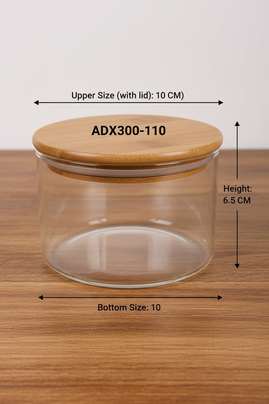 ADX300- 110  CANDLE GLASS  JAR  WITH LID PACK OF 1 PC