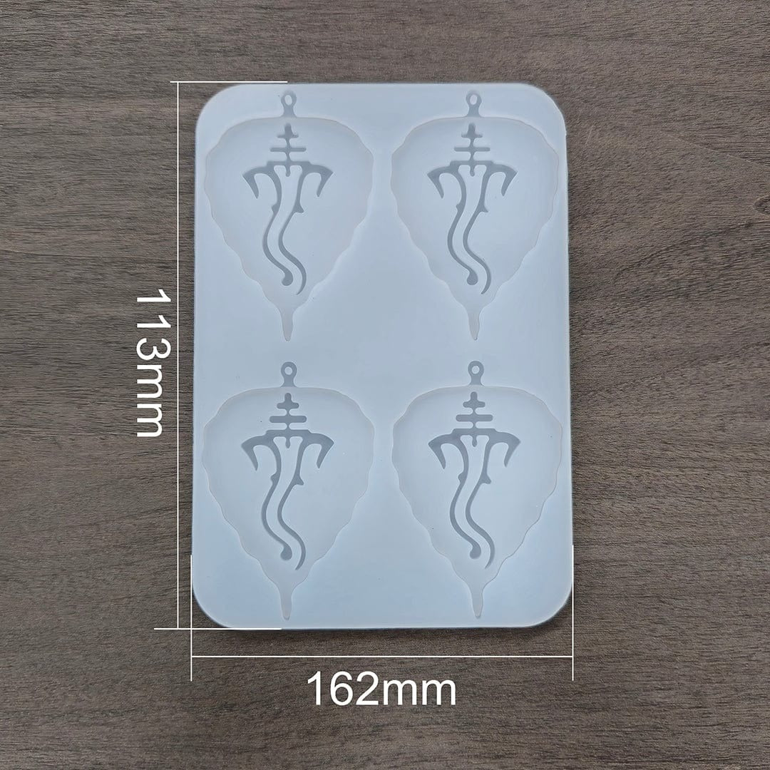 GANPATI LEAF GANESHA LEAF KEY CHAIN MOULD  SRN338