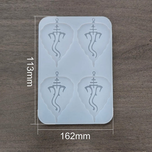 GANPATI LEAF GANESHA LEAF KEY CHAIN MOULD  SRN338