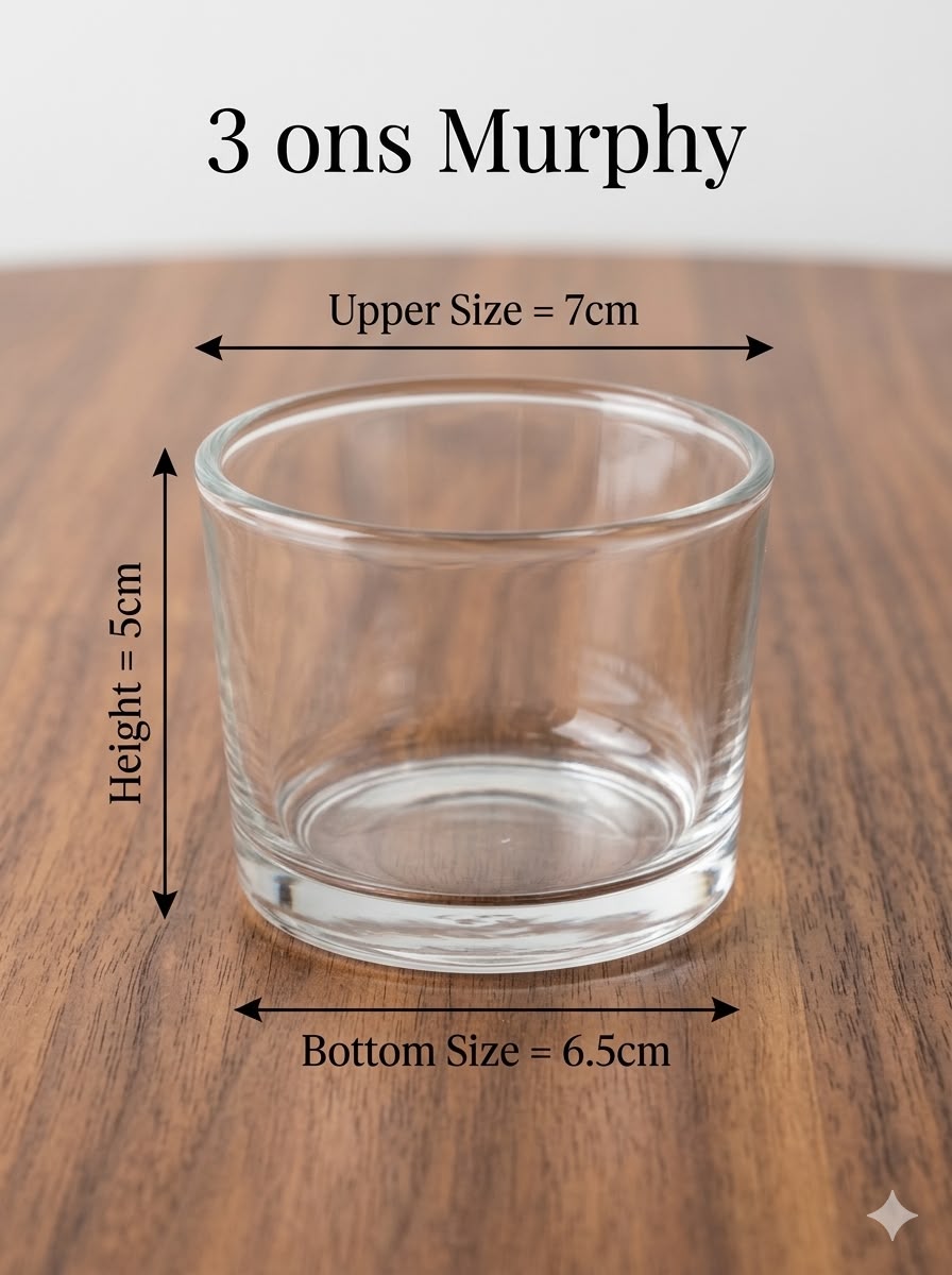 CANDLE 3 ONS MURPHY JAR  PACK  OF 6PC