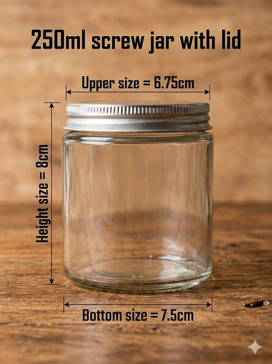 CANDLE 250ML SCREW JAR PACK OF 6PC