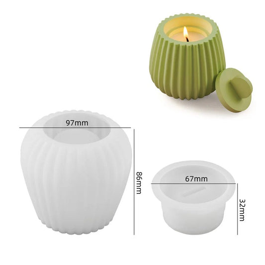 ROUND  STRIPE  CANDLE MOULD  STORAGE  BOX  SM1418