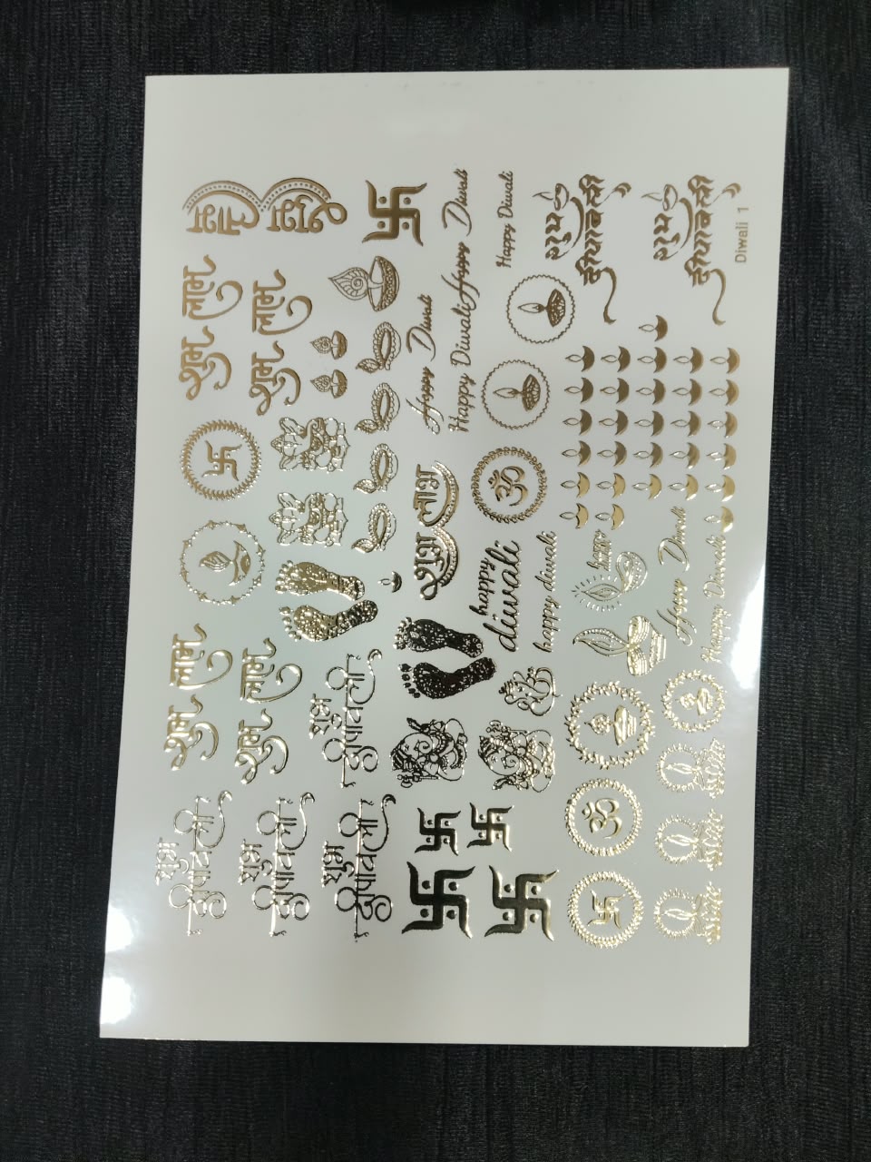 A5 Diwali Sticker Embossed sheet