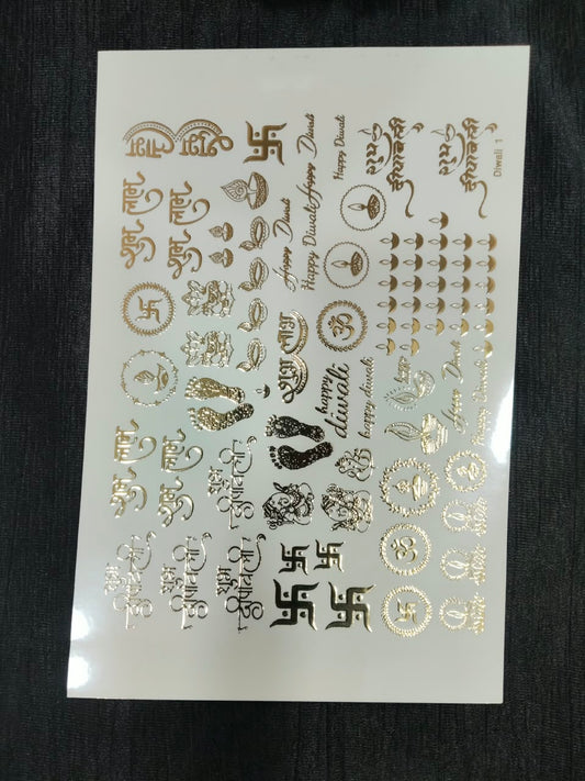 A5 Diwali Sticker Embossed sheet