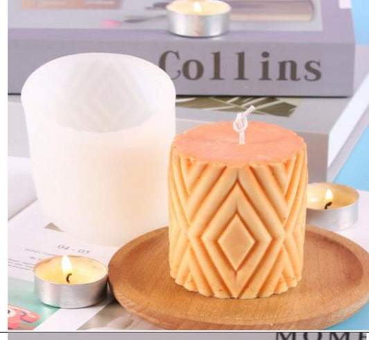 3D PILLAR  CANDLE  MOULD/MOLD  15-18