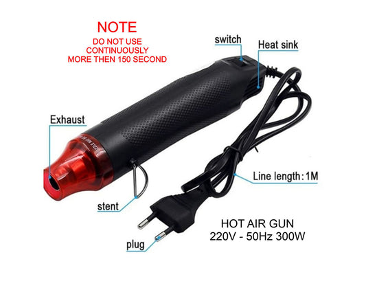 300W Mini Heat Gun for Crafts - Dual-Temperature Epoxy Resin Bubble Buster, Embossing Tool, Shrink Wrap, Drying Crafts, and Tumbler Painting