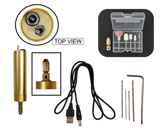 Mini Electric Drill for Resin Craft, Stepless Adjustable Electric Drill Kit with Controller, Mini Electric Drill for Carving, Drilling, Sanding, Polishing, Jewelry Making