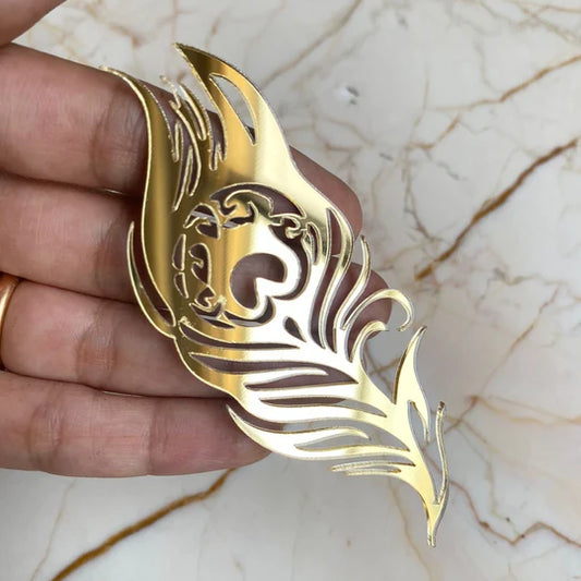 MORPANKH / FEATHER ACRYLIC CUT OUT SIZE= (4  INCH)