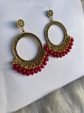 Pearl Golden Jhumka With  Glass Beads Earring Bezels For Resin Art RENDOM COLOUR