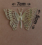 METAL GOLD   BUTTERFLY   PACK OF 10PC