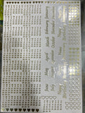 HEART  CLEANDER METAL STICKER   SHEET  A4 SIZE