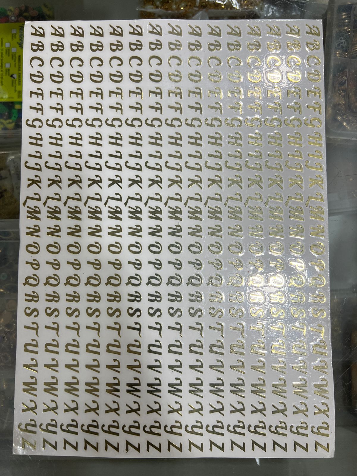 CAPITAL  ALPHABET  METAL STICKER  SHEET  A4 SIZE