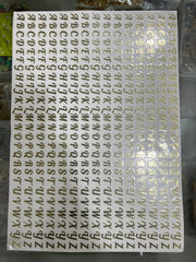 CAPITAL  ALPHABET  METAL STICKER  SHEET  A4 SIZE